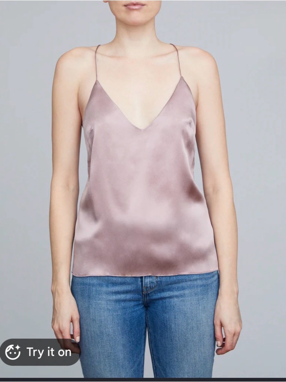 Banana Republic Satin V-Neck Cami in Dusty Mauve 100%Silk